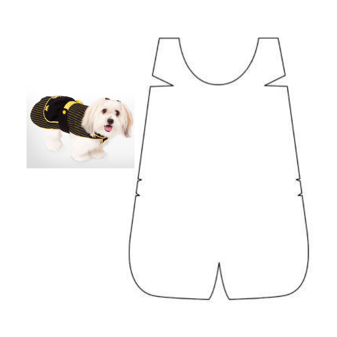 Molde de jardineira/vestido para cachorro